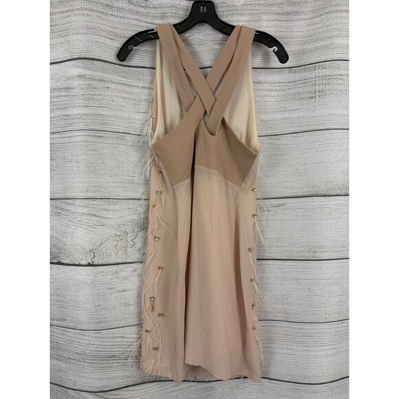 Elliatt Beaded & Feather Embellished Sleeveless Dress Size M - Picture 2 of 3